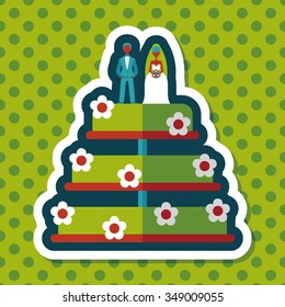 wedding cake flat icon with long shadow,eps10