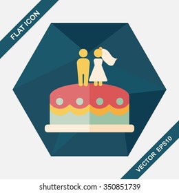 wedding cake flat icon with long shadow,eps10