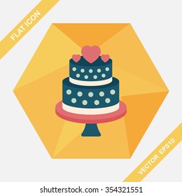 wedding cake flat icon with long shadow,eps10