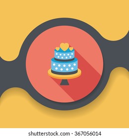 wedding cake flat icon with long shadow,eps10