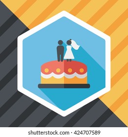 wedding cake flat icon with long shadow,eps10