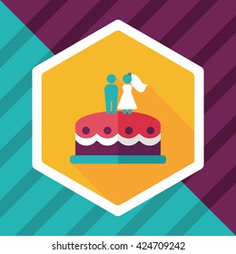 wedding cake flat icon with long shadow,eps10