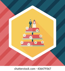 wedding cake flat icon with long shadow,eps10