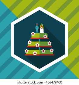 wedding cake flat icon with long shadow,eps10