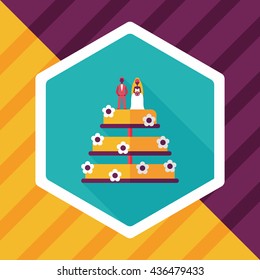 wedding cake flat icon with long shadow,eps10