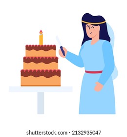Wedding cake flat icon is visually perfect 

