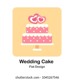 Wedding cake Flat Illustration