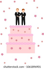 Wedding cake, gay concept vector illustration