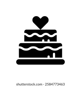 Wedding Cake Glyph Icon. Wedding Cake Icon