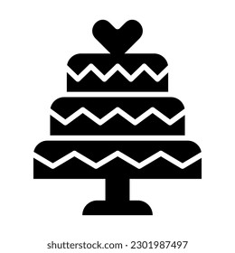 Wedding Cake Glyph Icon Design