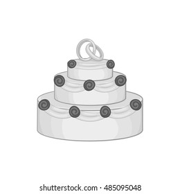 Wedding cake icon in black monochrome style on a white background vector illustration