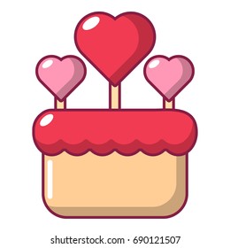 Wedding cake icon. Cartoon illustration of wedding cake vector icon for web design