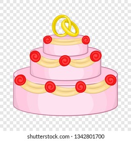 Wedding cake icon in cartoon style isolated on background for any web design 