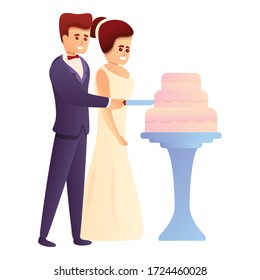 Wedding cake icon. Cartoon of wedding cake vector icon for web design isolated on white background