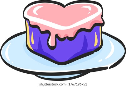 Wedding cake icon in color drawing. Romantic married party dessert