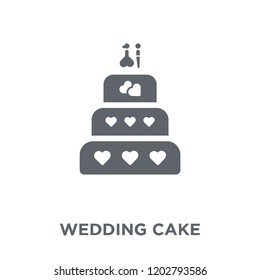 Wedding cake icon. Wedding cake design concept from Wedding and love collection. Simple element vector illustration on white background.