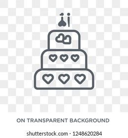 Wedding cake icon. Wedding cake design concept from Wedding and love collection. Simple element vector illustration on transparent background.