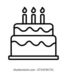 Wedding cake icon. Editable stroke line icons vector illustration, eps10