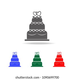 a wedding cake icon. Elements of Valentine's Day in multi colored icons. Premium quality graphic design icon. Simple icon for websites, web design, mobile app on white background