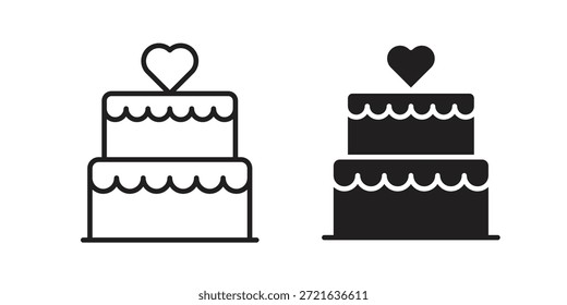 Wedding cake icon in filled, thin line, stroke style for website and apps
