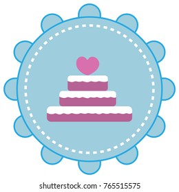 wedding cake icon flat color