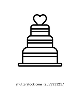 Wedding cake icon isolated on white background