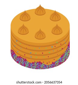 Wedding cake icon. Isometric of wedding cake vector icon for web design isolated on white background
