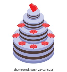 Wedding cake icon isometric vector. Event planner. Card bridal