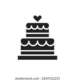 Wedding cake icon Line Art Logo set