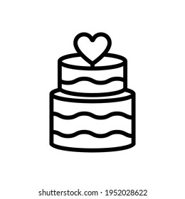 wedding cake icon line style vector