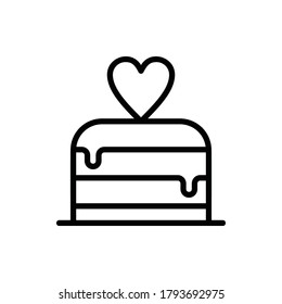Wedding Cake Icon Logo Vector Isolated. Love and Wedding Icon Set. Editable Stroke and Pixel Perfect.