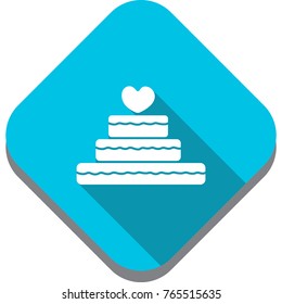 wedding cake icon with long shadow