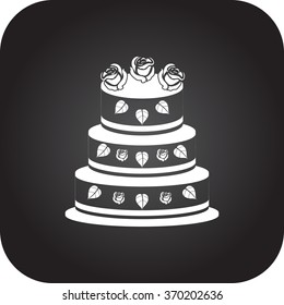 Wedding cake icon on  background