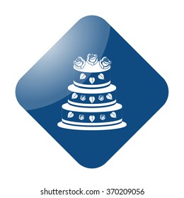 Wedding cake icon on colorful background