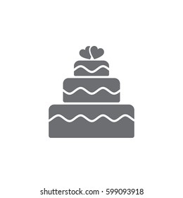 Wedding Cake Icon On White Background. Vector Illustration