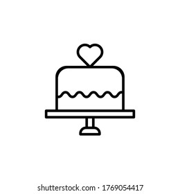 wedding cake icon outline design vector illustration black design. isolated on white background