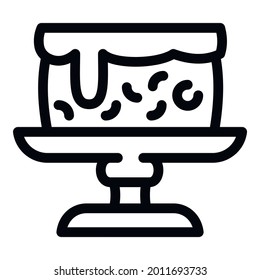 Wedding cake icon. Outline wedding cake vector icon for web design isolated on white background