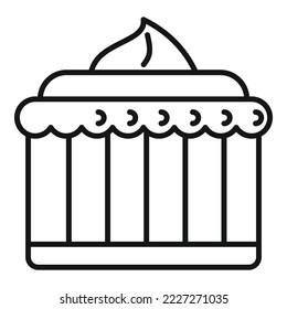 Wedding cake icon outline vector. Happy anniversary. Sweet cream