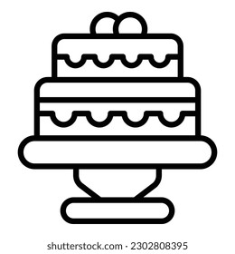 Wedding cake icon outline vector. Event service. Ceremony party