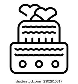 Wedding cake icon outline vector. Event service. Manager ceremony