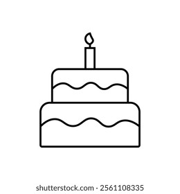 Wedding cake icon Outline vector line symbol