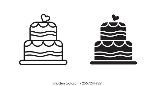 Wedding cake Icon set. vector illustration set