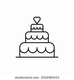 wedding cake icon sign vector