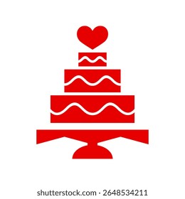 wedding cake icon simple illustration love