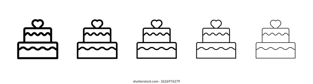 Wedding cake icon Simple thin line flat symbol