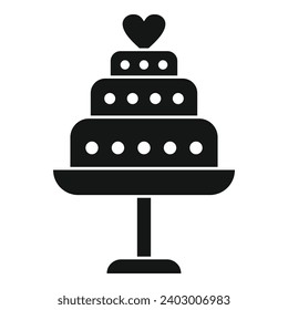 Wedding cake icon simple vector. Marriage event planner. Lady female