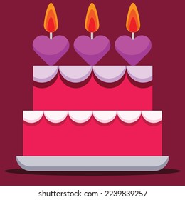 Wedding cake icon. Subtable to place on valentine day, love, etc.