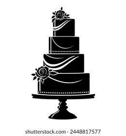 Icono de la torta de Boda. Ilustración vectorial