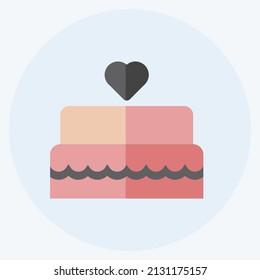 Wedding Cake I Icon in trendy flat style isolated on soft blue background