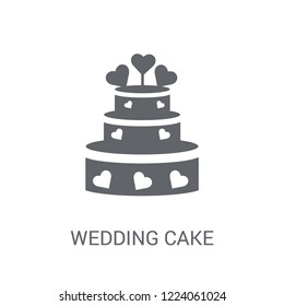 Wedding cake icon. Trendy Wedding cake logo concept on white background from Birthday party and wedding collection. Suitable for use on web apps, mobile apps and print media.